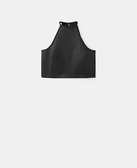 Mango Women's Linen-Cotton Halter Top
