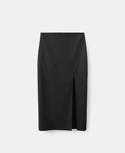 Mango Women's Linen-Cotton-Blend Midi Skirt