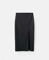 Mango Women's Linen-Cotton-Blend Midi Skirt