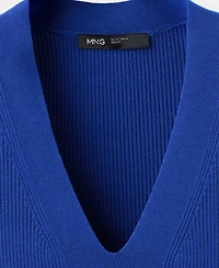 Mango Women's V-Neck Knitted Dress