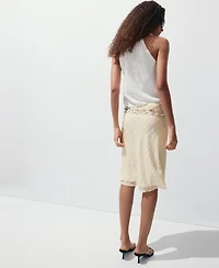Mango Women's Checked Midi Skirt