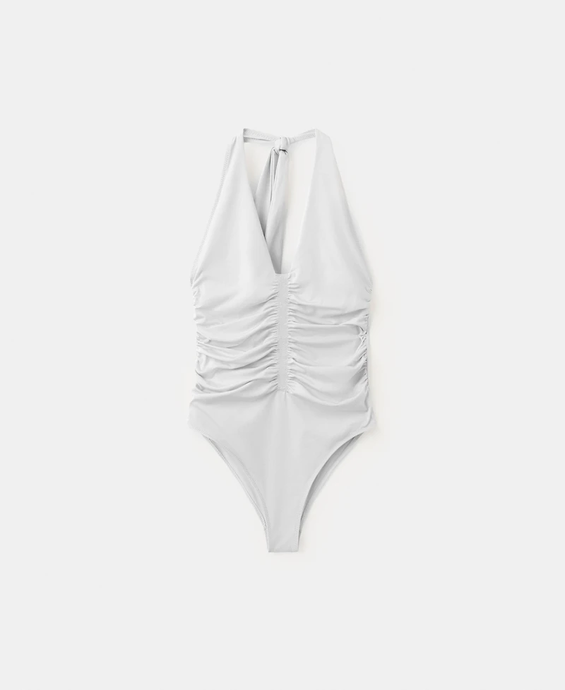 Mango Women's Ruched Halter Swimsuit