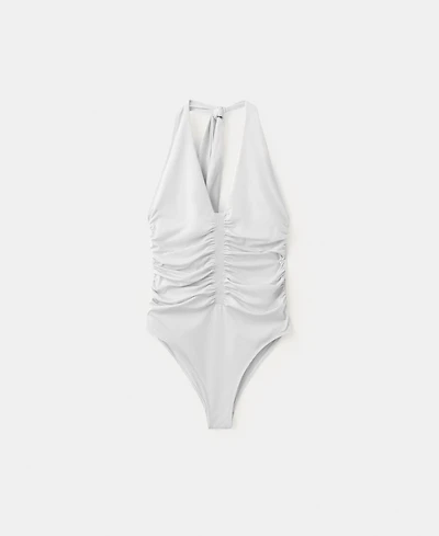 Mango Women's Ruched Halter Swimsuit