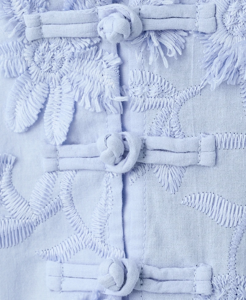 Mango Women's Embroidered Puff-Sleeve Blouse