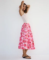 Mango Women's Cotton Midi Skirt