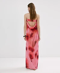 Mango Women's Strapless Floral Dress