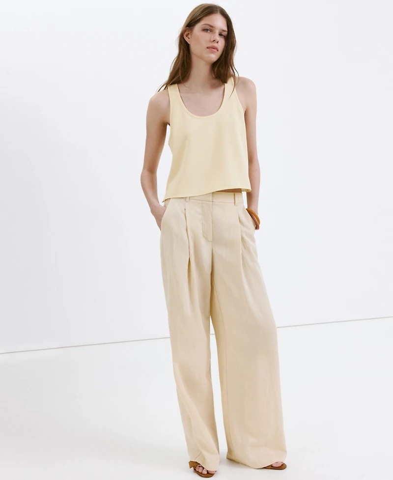 Mango Women's Round Neckline Crop Top