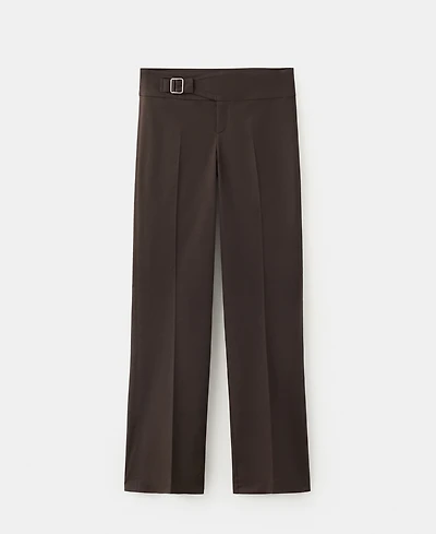 Mango Women's Belt Straight-Fit Pants