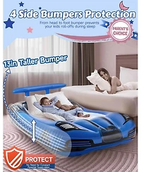 Cherimor Toddler Travel Air Mattress Bed with Safety Bumpers and Electric Pump, 330-lb Capacity Portable