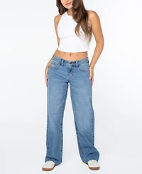 Celebrity Pink Juniors' Low-Rise Baggy Straight Jeans