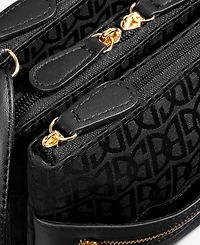 Giani Bernini Triple-Zip Pebble Leather Dasher Crossbody