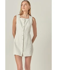 English Factory Women's Linen Sleeveless Dress