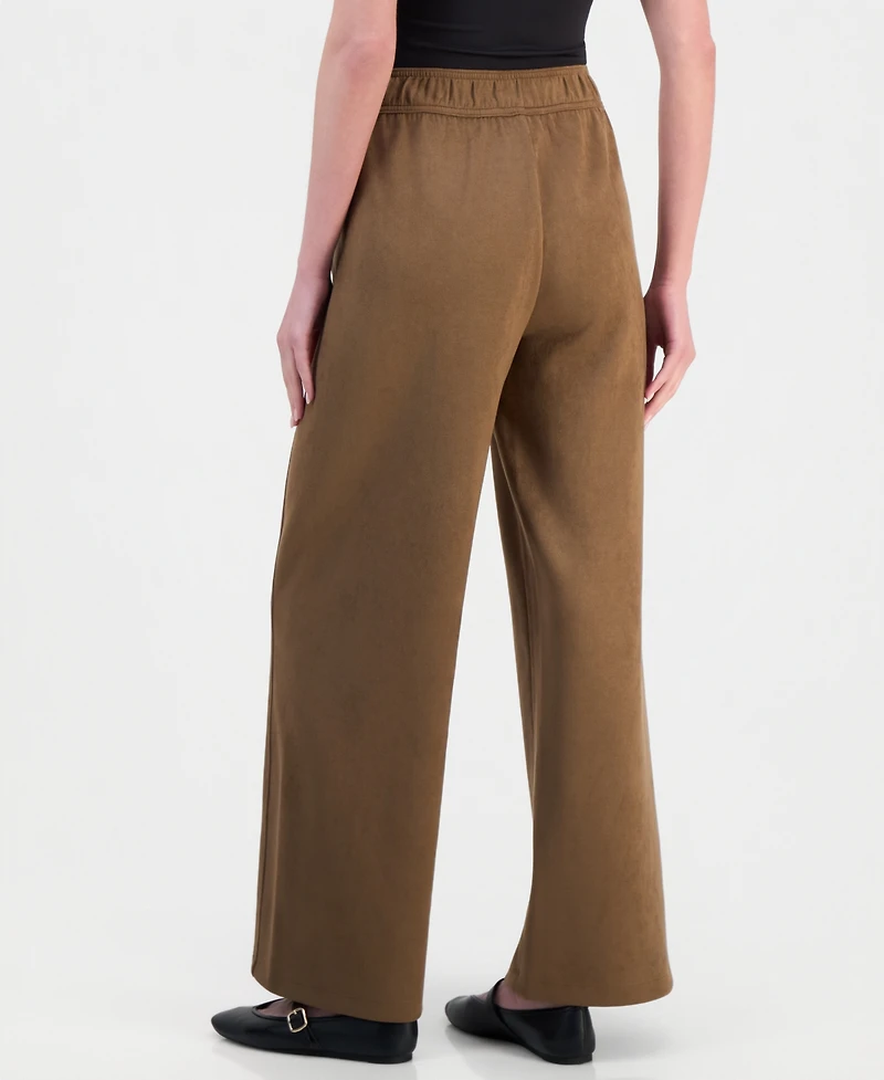 Nautica Women's High-Rise Faux-Suede Pull-On Pants