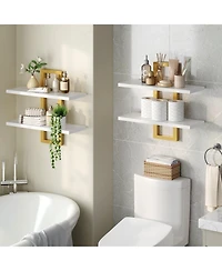 Slickblue Set of 2 Wall Mounted Shelves for Living Room, Bedroom or Bathroom