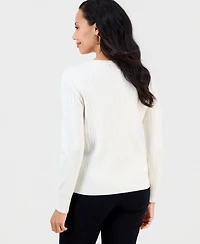 Jm Collection Women's Ribbed Button-Down Cardigan Sweater, Macy's Exclusive