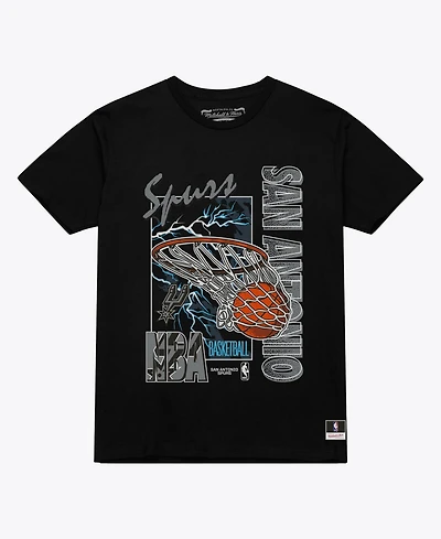 Mitchell & Ness Men's Black San Antonio Spurs Lightning Swish T-Shirt
