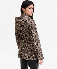 Michael Kors Women's Hooded Leopard-Print Anorak Jacket
