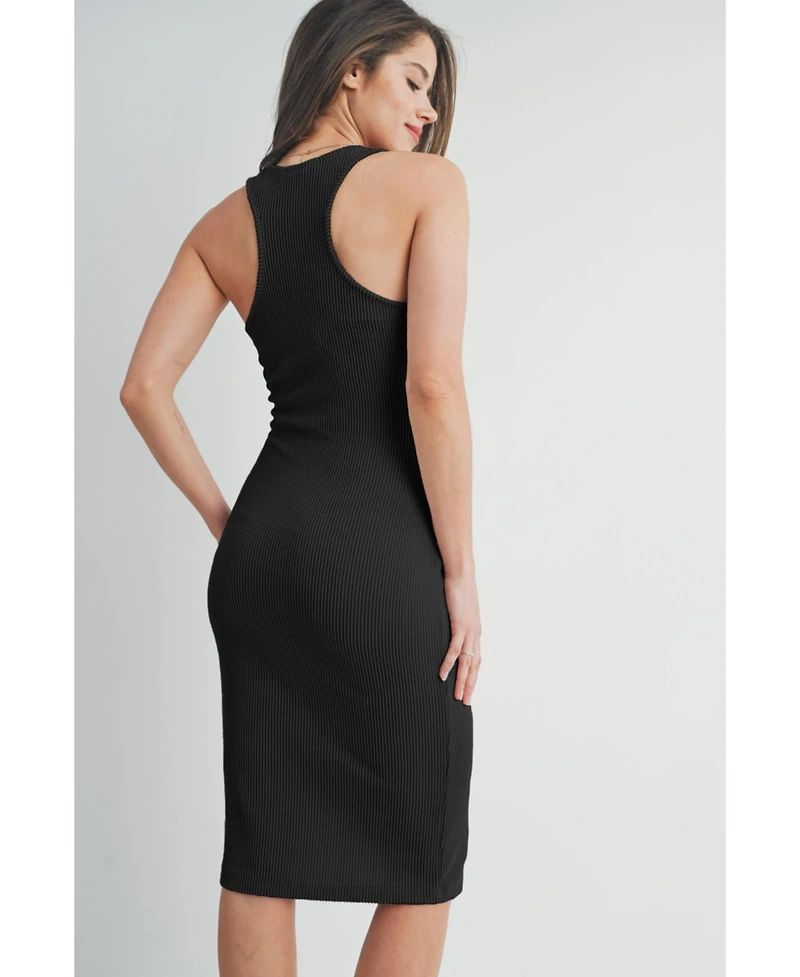 Hello Miz Maternity Ribbed Sleeveless Bodycon Tank Dress