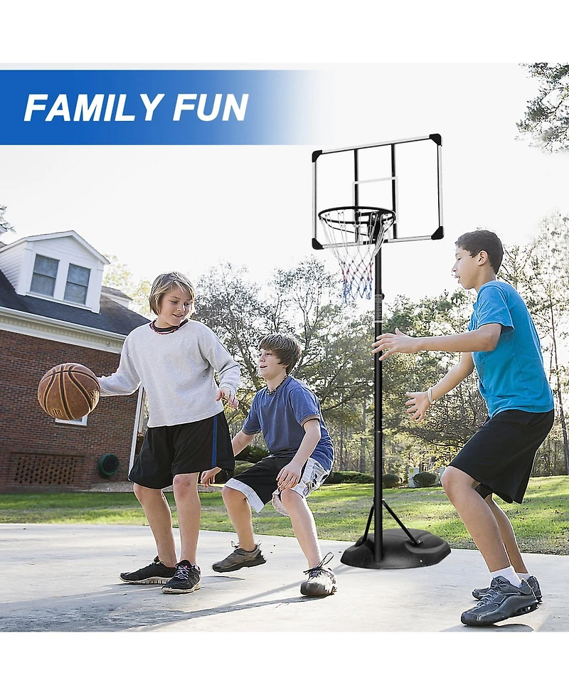 Zeny Portable Basketball Hoop System Stand Height Adjustable with Backboard and Wheels for Indoor Outdoor Goal