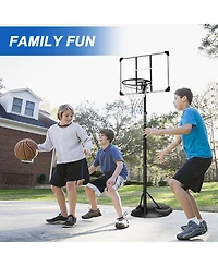 Zeny Portable Basketball Hoop System Stand Height Adjustable with Backboard and Wheels for Indoor Outdoor Goal