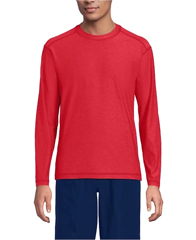 Lands' End Men's SunShade Upf 50 Long Sleeve Swim Tee Cooling Rash Guard