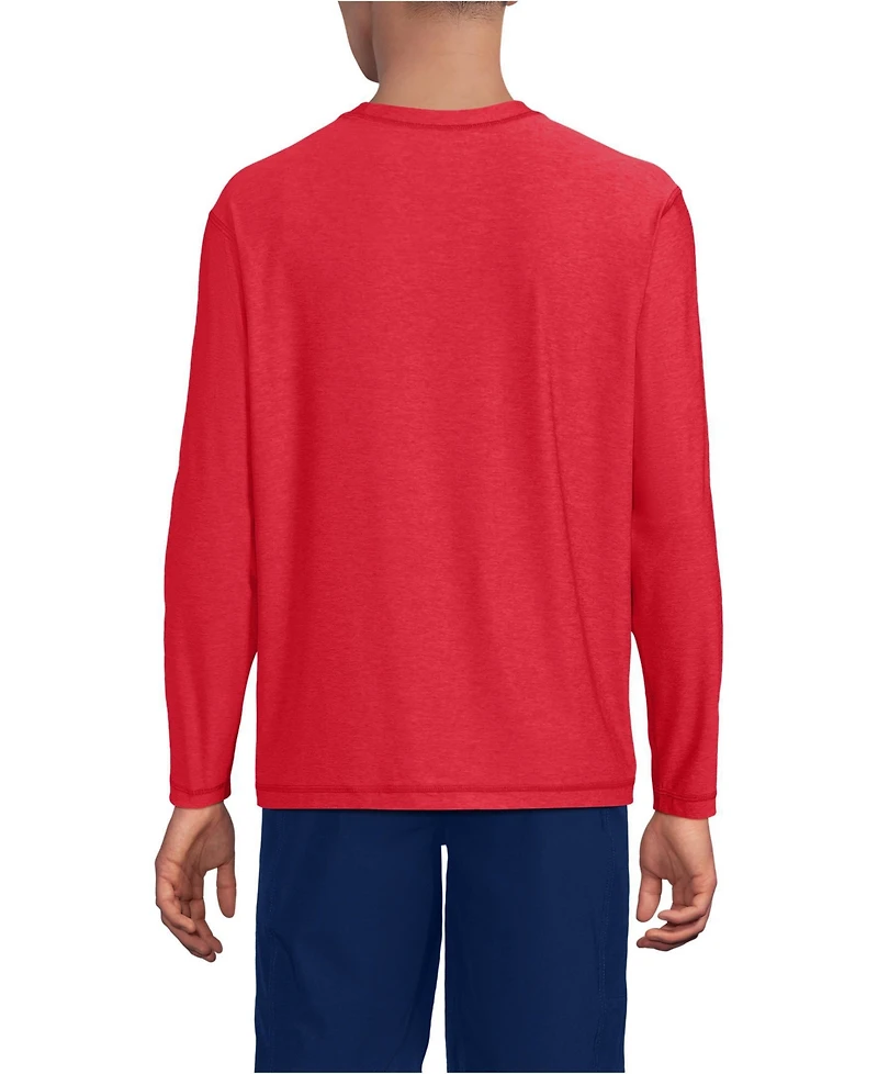 Lands' End Men's SunShade Upf 50 Long Sleeve Swim Tee Cooling Rash Guard