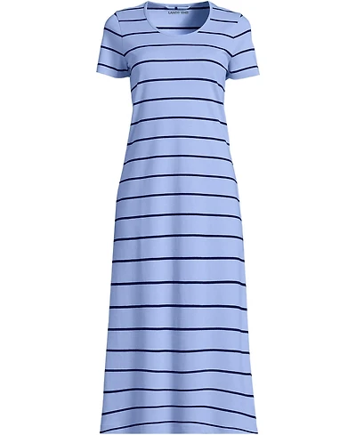 Lands' End Women's Cotton Short Sleeve Midcalf Nightgown