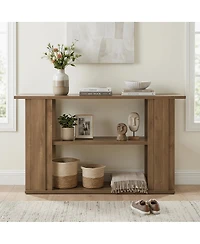 Tribesigns 63" Farmhouse Console Table, Wooden Entryway Table With 3-tier Storage Shelves For Living Room, Hallway and Foyer