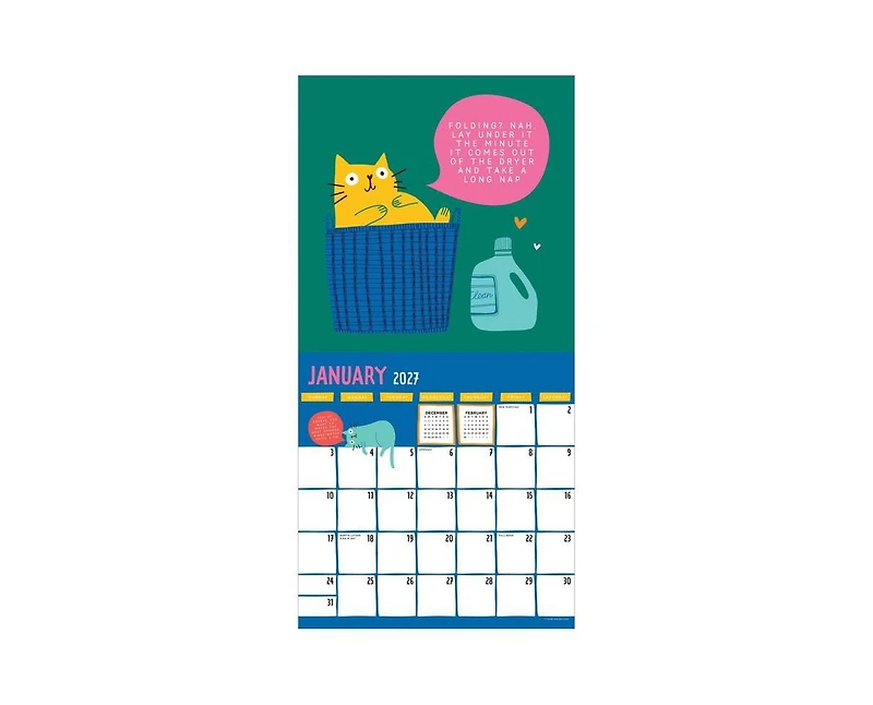 Tf Publishing Paper Goods 2027 Cat vs Adulting Wall Calendar