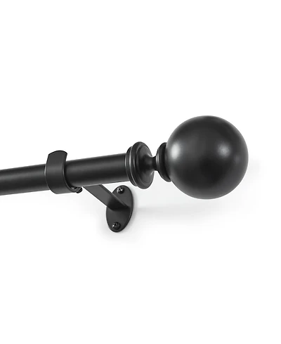 Threadmade Home Cordelia 1-Inch Adjustable Decorative Single Curtain Rod with Globe Ball Finials