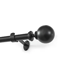 Threadmade Home Cordelia 1-Inch Adjustable Decorative Single Curtain Rod with Globe Ball Finials