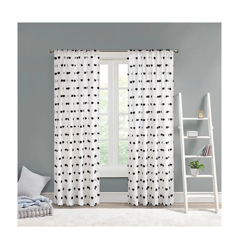 Avobird Pom Pom Emb hed Curtain Panel