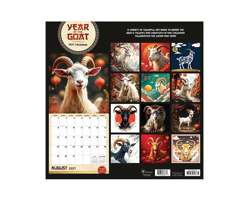 Tf Publishing Paper Goods 2027 Year of the Goat Wall Calendar