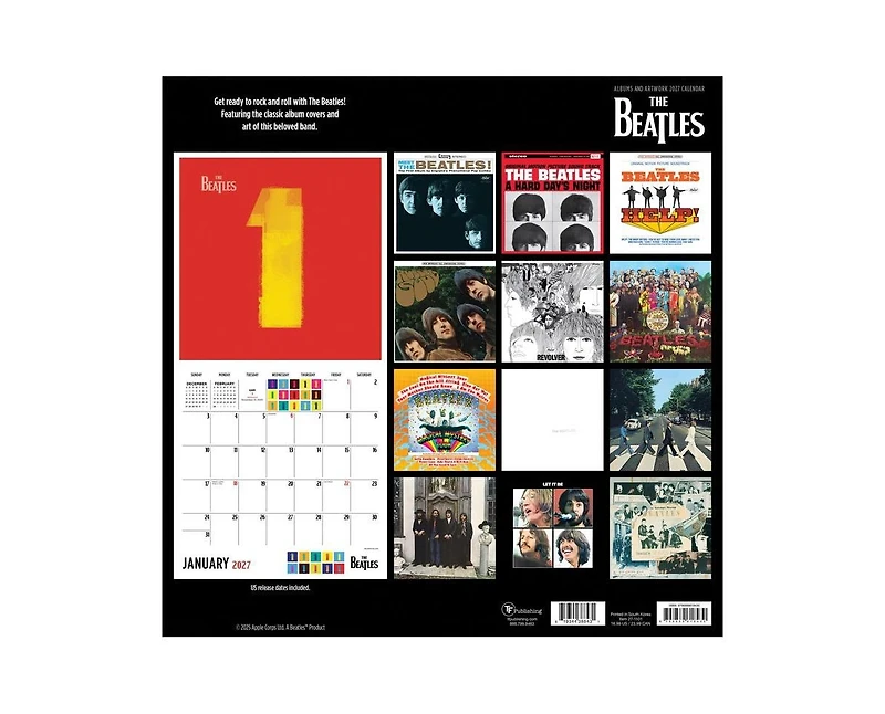 Tf Publishing Paper Goods 2027 The Beatles Albums and Artwork Wall Calendar