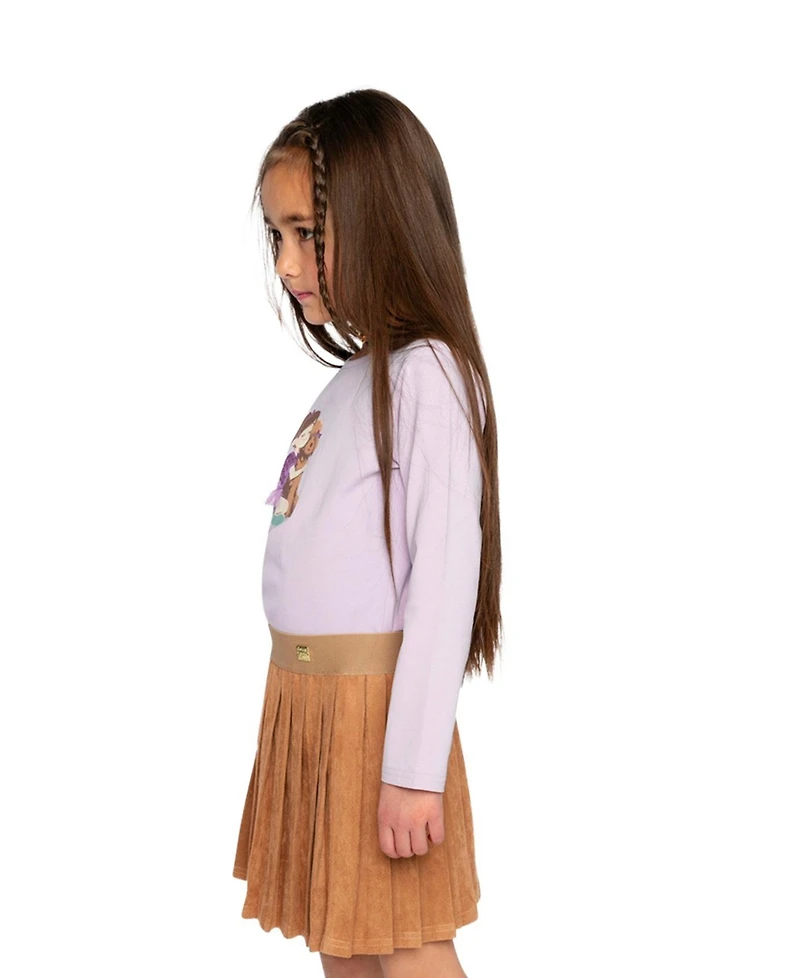 Deux par Little and Big Girl (6-12) Long Sleeve Cotton T-Shirt Lavender