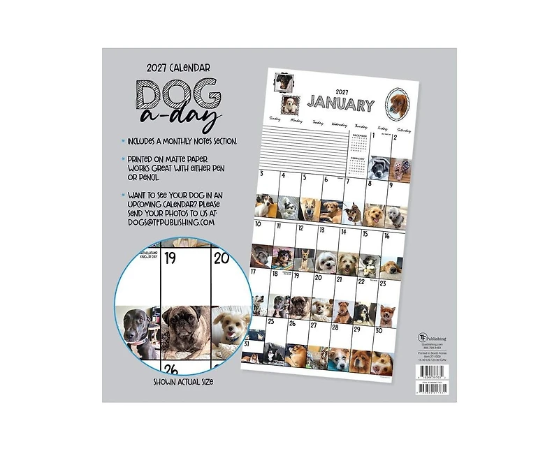 Tf Publishing Paper Goods 2027 Dog-a-Day Wall Calendar