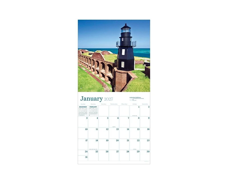 Tf Publishing Paper Goods 2027 Lighthouses Wall Calendar