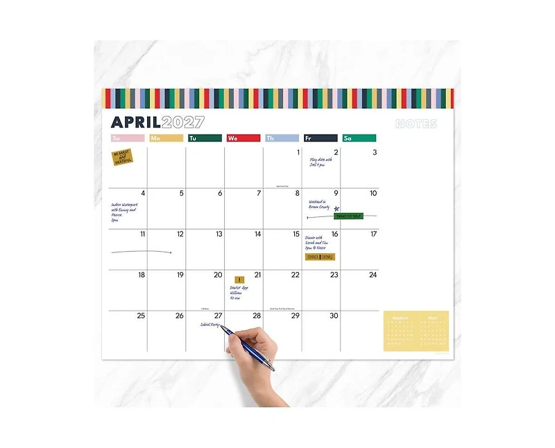 Tf Publishing Paper Goods 2027 Long Weekend Large Desk Pad Monthly Blotter Calendar