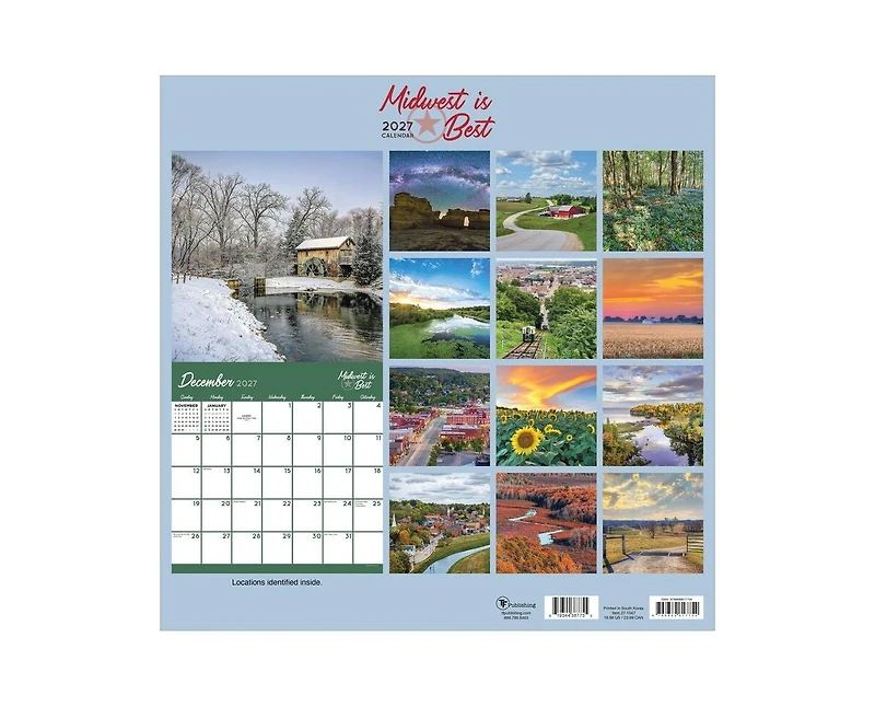 Tf Publishing Paper Goods 2027 Midwest Is Best Wall Calendar
