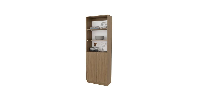 Flynama Bookcase with Open Storage and 2 Doors