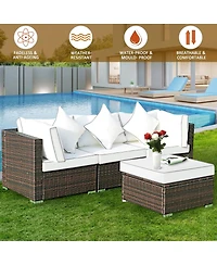 Slickblue 4 pcs Wicker Rattan Sofa Furniture Set