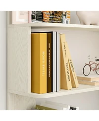 Flynama Corner Bookshelf with Anti-Drop Panel and Open Shelves