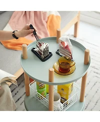 Flynama 3 Tier 360 Degree Rotating Multi-Functional Household Storage Book Display Rack