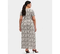 I.n.c. International Concepts Plus Short-Sleeve Mesh Midi Dress, Macy's Exclusive