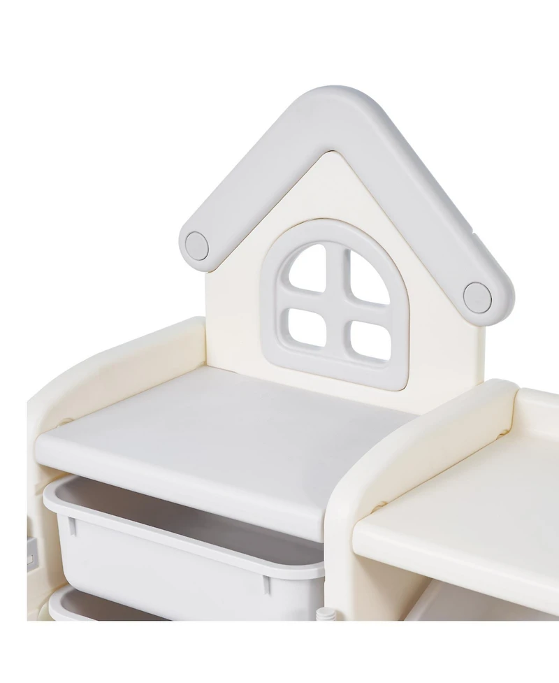 Flynama Kids Toy Storage Organizer with Bookshelf and 10 Storage Bins