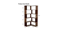 Flynama 66-Inch 6-Tier Corner Bookshelf L-Shaped Open Storage