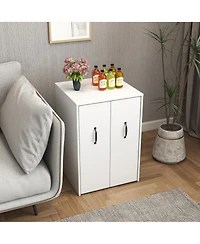 Flynama 3-Tier Adjustable Side Panel Mobile Dustproof Storage Bookcase Cabinet