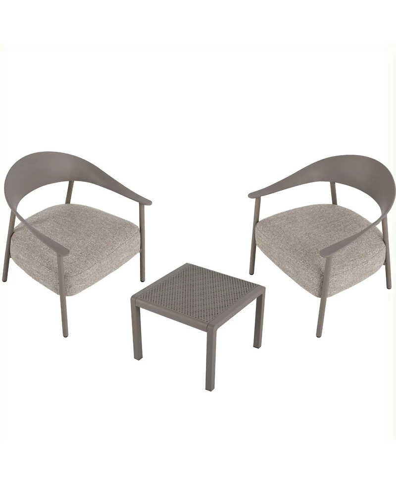 Mondawe Outdoor Accent Chair Set with Coffee Table
