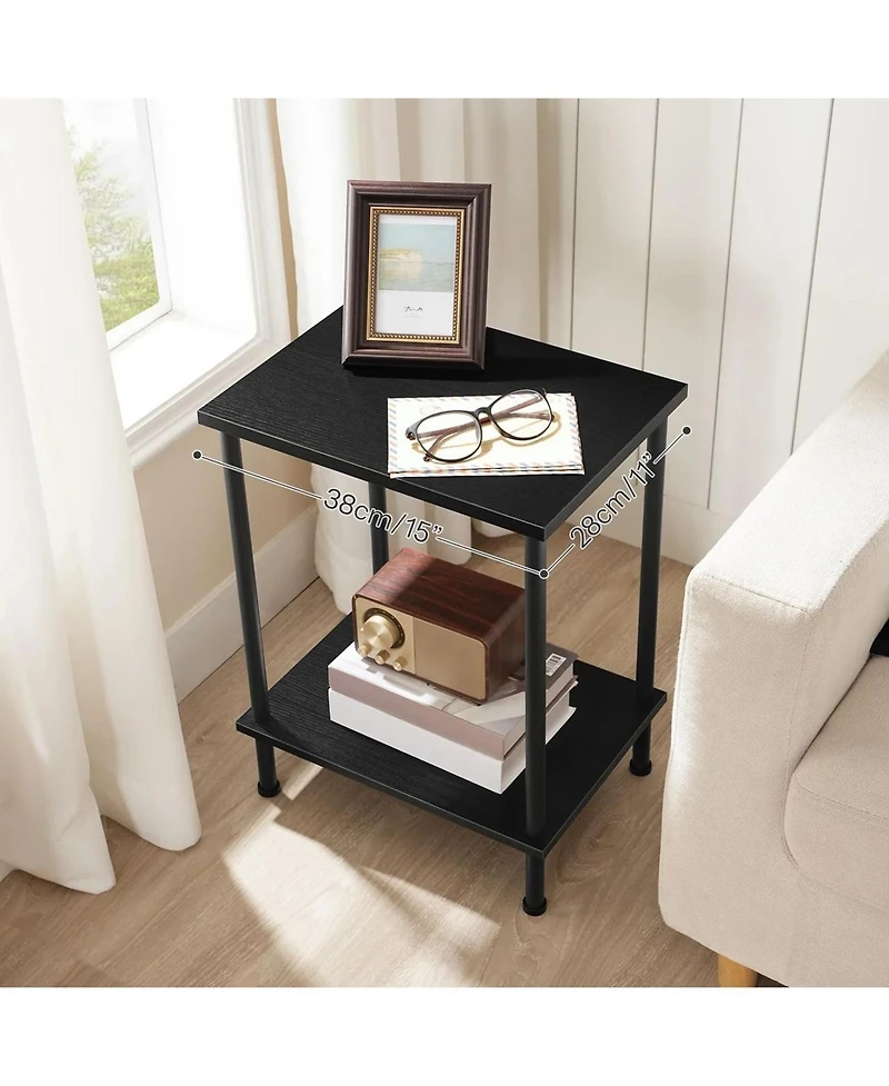 Slickblue Modern End Table with 2-Tier Shelving for Home Organization