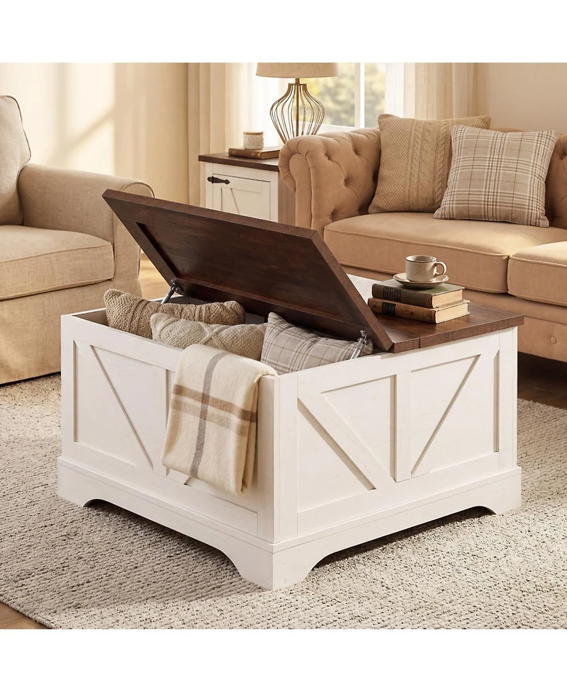 Slickblue Modern Square Coffee Table 31.5 Inch with Lifting Top and Storage